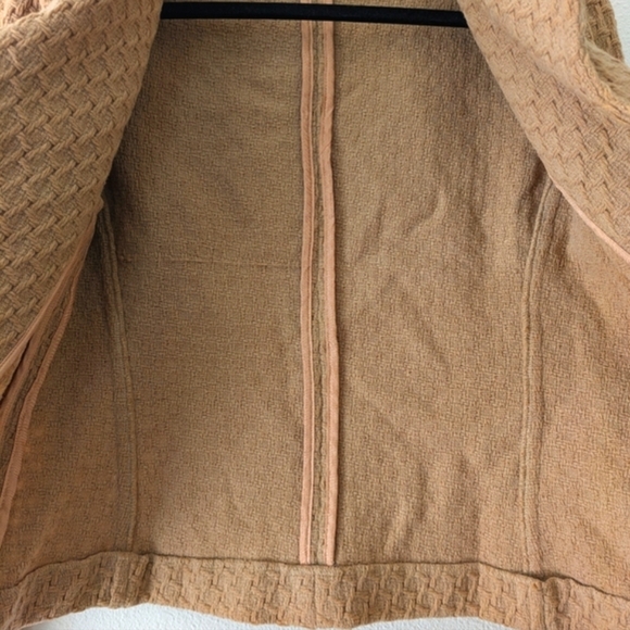 Donna Degnan Camel/Tan Basketweave Wool Blazer sz 10/M Business Casual Office - Picture 7 of 10